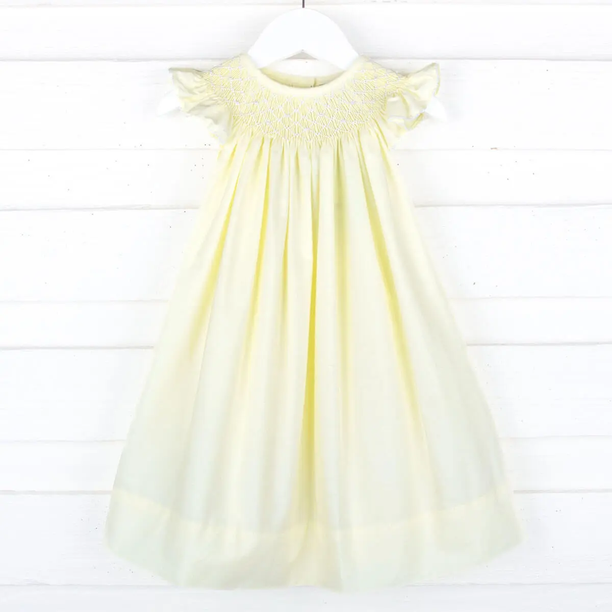Shine Like A Pearl Yellow Smocked Dress for Girls - Perfect for Special Occasions