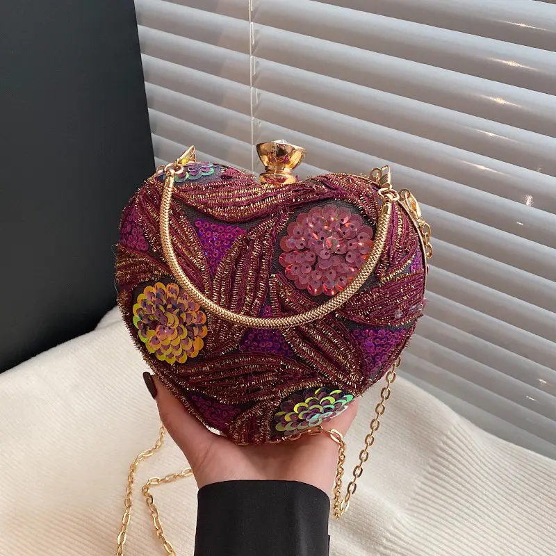 Women's Bag New Fashion Sequin Shoulder Bag Retro Handheld Evening Bag