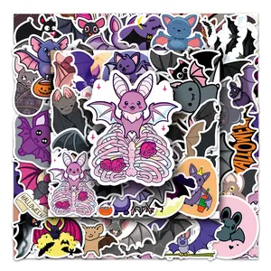 50pcs Bat Animal Series Stickers for Scrapbooks Journals Laptops Water Bottles Cars, Positive Message Gift Based on Belief Design, Halloween