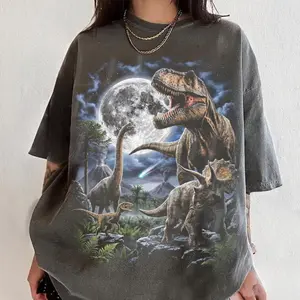 Vintage Dinosaur Graphic T-Shirt, Retro T Rex Jurassic Prehistoric Dino Unisex Shirts