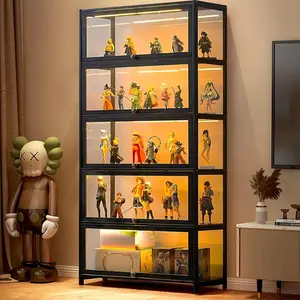 5-layer storage cabinets, 68-inch display cabinets, acrylic doors, collectibles and toys organization and display racks, bookshelves for the living room, kitchen and storage room