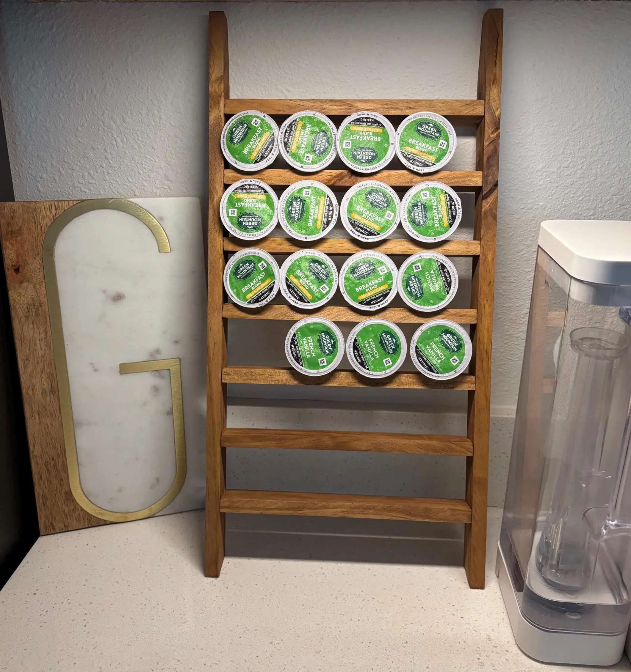 Wooden Coffee Pod Ladder | K-Cup Holder & Coffee Bar Organizer | Small or Large | Multiple Finish Options