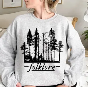 Folklore Sweatshirt, Folklore Sweatshirt with Enchanted Forest Print, Nature Sweater Womenswear