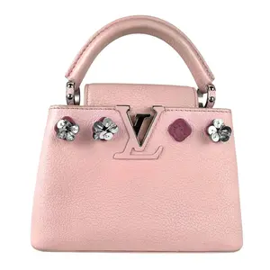 Pre-owned Louis Vuitton Leather Travel Bags Capucines Bag with Embellished Detail Mini by Rebag