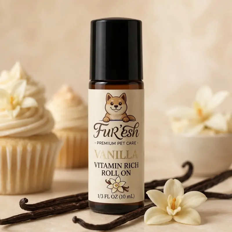 FUR'ESH Vanilla Fragrance Vitamin-Enriched Oil Roll-On Dog Deodorant for Pet Odor Control