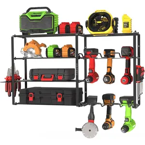 Power Tool Organizer, 5 Layers 6 Drill Rack Heavy Duty Tool Shelf,Garage Organization and Storage Shelves,Compact Tool Rack, Christmas for Men Dad Father