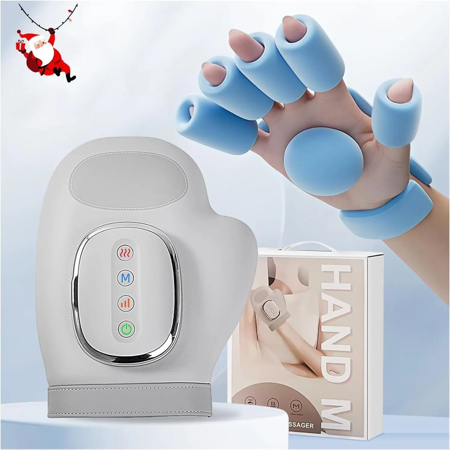 Smart Hand Massager with Heat and Pressure, USB Rechargeable Finger Massager, Wireless Portable, 3 Massage Modes, Relaxation Aid, Ideal Gift for Holidays, USB Rechargeable Massagers