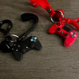 Gamer 2 Piece Keychain Set with Classic Controller and Game Over Design