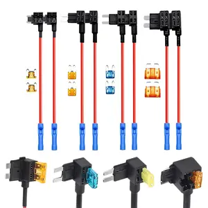 DABATR 8 Pack 4 Types Fuse Tap, Upgraded 12V Car Add a Circuit Fuse Tap Kit - Standard Mini Micro2 and Low Profile Mini Fuses Taps, ATO ATC ATM APM Fuses Adapter Jumper for Cars Trucks Boats
