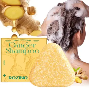 Rozino Ginger Anti-Dandruff Shampoo Bar 60g, Natural Ginger Plant Extract, Reduces Hair Loss, Deep Cleansing, Moisturizes Dry Frizzy Hair