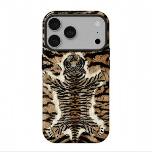 Brown tiger phone case, suitable for iPhone 17Pro Max, 16, 15, 14, 13, 12, Samsung 25 Ultra plus, 24, 23, 22 phone cases. Double-layer protective cover, strong compatibility, fashionable and firmly fitting, smart phone case.