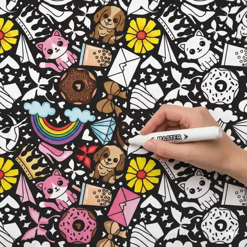 Creative Coloring Blanket Set with Markers, Reusable Hand Drawing Art Blanket, Skin-Friendly Cozy Warm Throw Blanket, Family Bonding Painting Toy, DIY Craft Kit, Ideal Holiday & Festival Gift for Men Women Kids All Ages