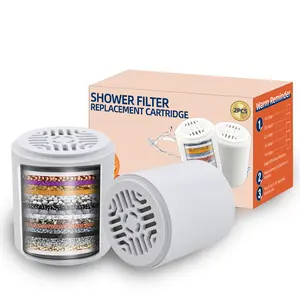 2 Pcs Multi Stage Shower Filter Replacement Cartridge, for Hard Water Chlorine Heavy Metal Impurity, Improve Skin Hair, Fit Any Similar Design Shower Head Filter