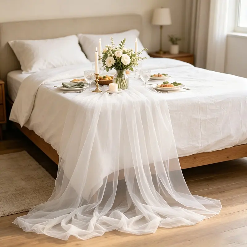 20m Ultra-Long Mesh Wedding Decor, Soft Polyester, Ideal for Outdoor Weddings, DIY Bows, Party Backdrop, Indoor/outdoor Use