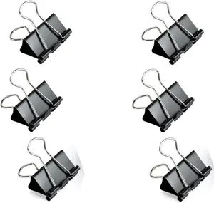 Binder Paper Clips, Small Clip，Binder Clips Paper Clamps one Sizes, 0.75 inches Wide, 60 Count (Black)