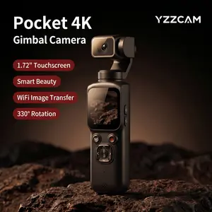 4K Pocket Gimbal Camera with Touchscreen - Portable Stabilized Vlog Cam WiFi Image Transfer Smart Beauty for Travel Vlogging Content Creation