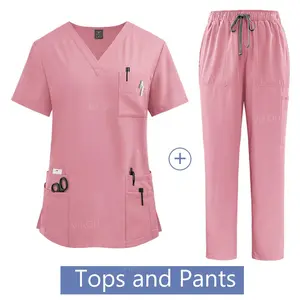Medical Uniform Scrub Hospital Working Scrubs Set Wholesale Nursing Scrub Uniforms Women Healthcare Pharmacy Clinic Work Clothes