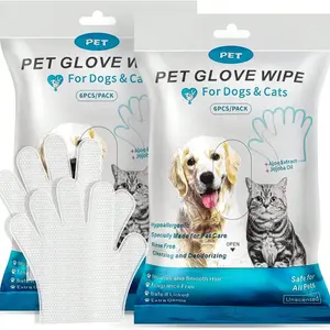 Pet Glove Wipes for Dogs & Cats, Pet Grooming Wipes, Cleaning Deodorizing Wipes, Suitable for Outdoor Activities and Inconvenient Bathing