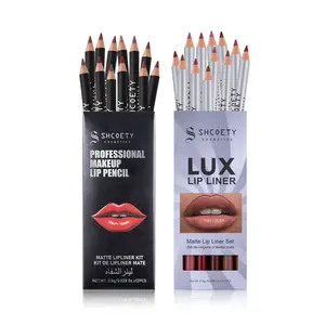 Shcoety Lip Liner Set for Precise Contouring, High Color Payoff, Smooth Matte Finish for All Lip Makeup Styles