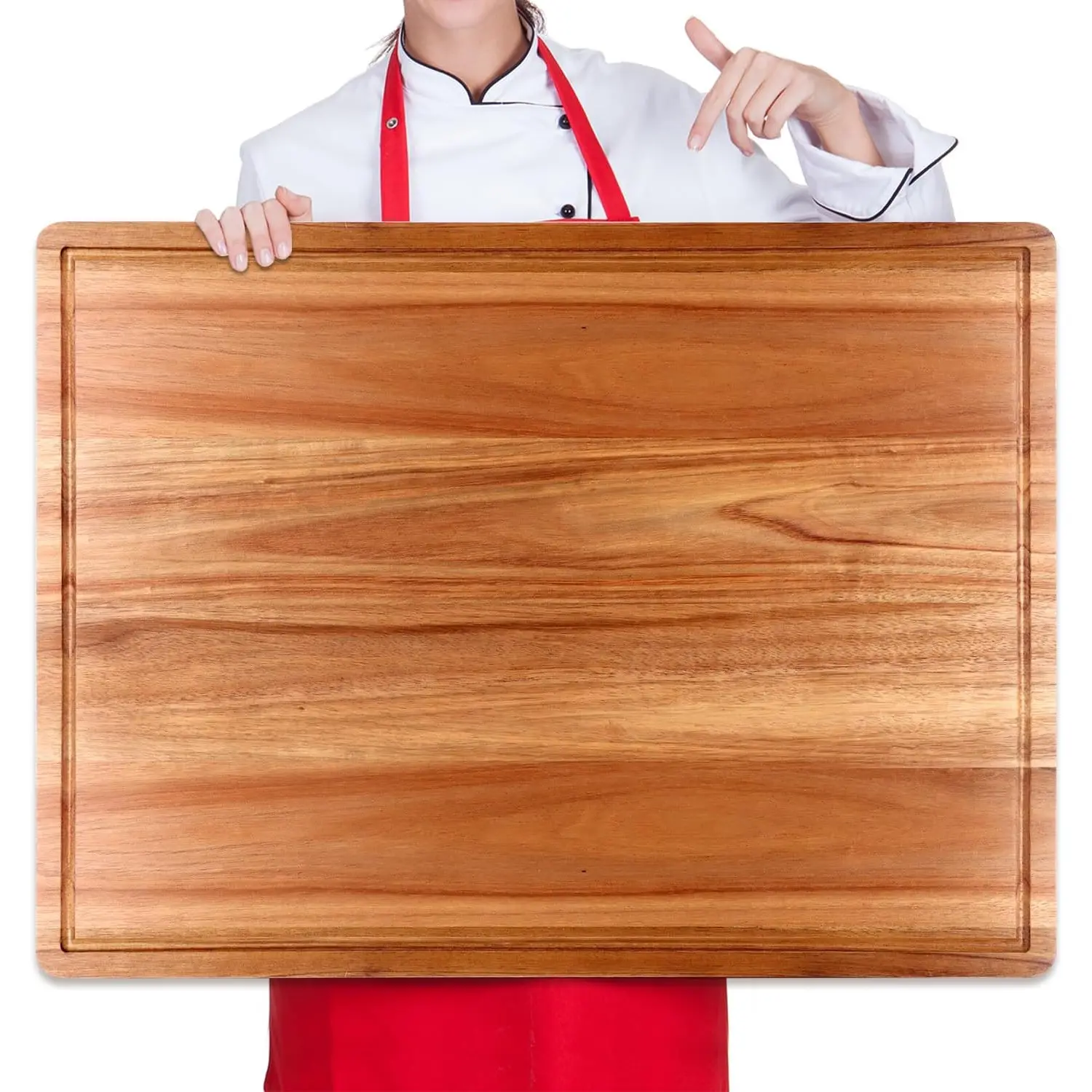 XXL Locust Tree Chopping Board, 24x18 in, Kitchen Essential for Large Cold Meat & Cheese Plates, Food Prep, Thanksgiving Gatherings, Acrylic Wood