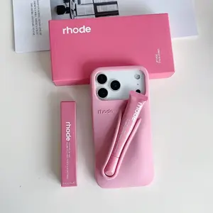 [Full Set] Rhode Phone Case with Lip Gloss Holder – Lipstick Included Beauty Case for iPhone 17 16 15 14 13 12 11