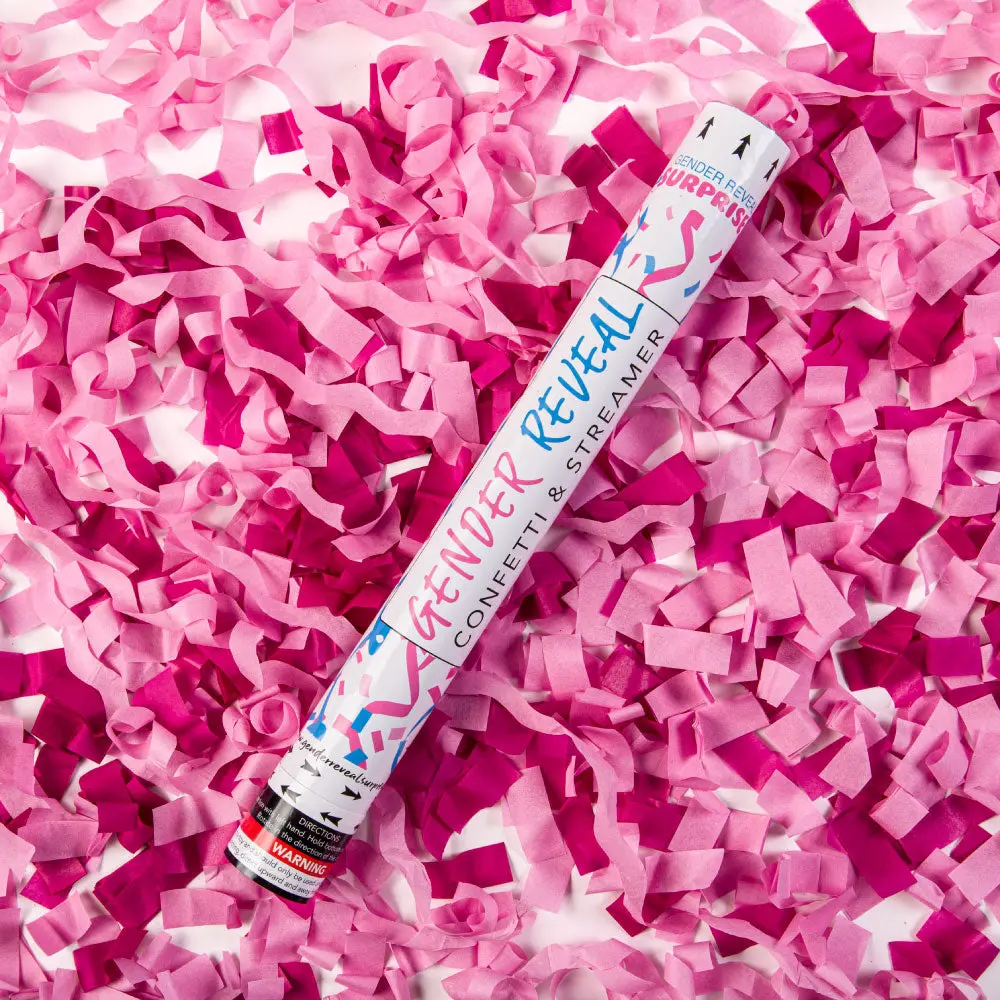 18 in Biodegradable Paper Confetti & Streamer Cannon, Smoke-Free Festive Party Decoration, 25% More Confetti Supply for Home Celebration & Gender Reveal