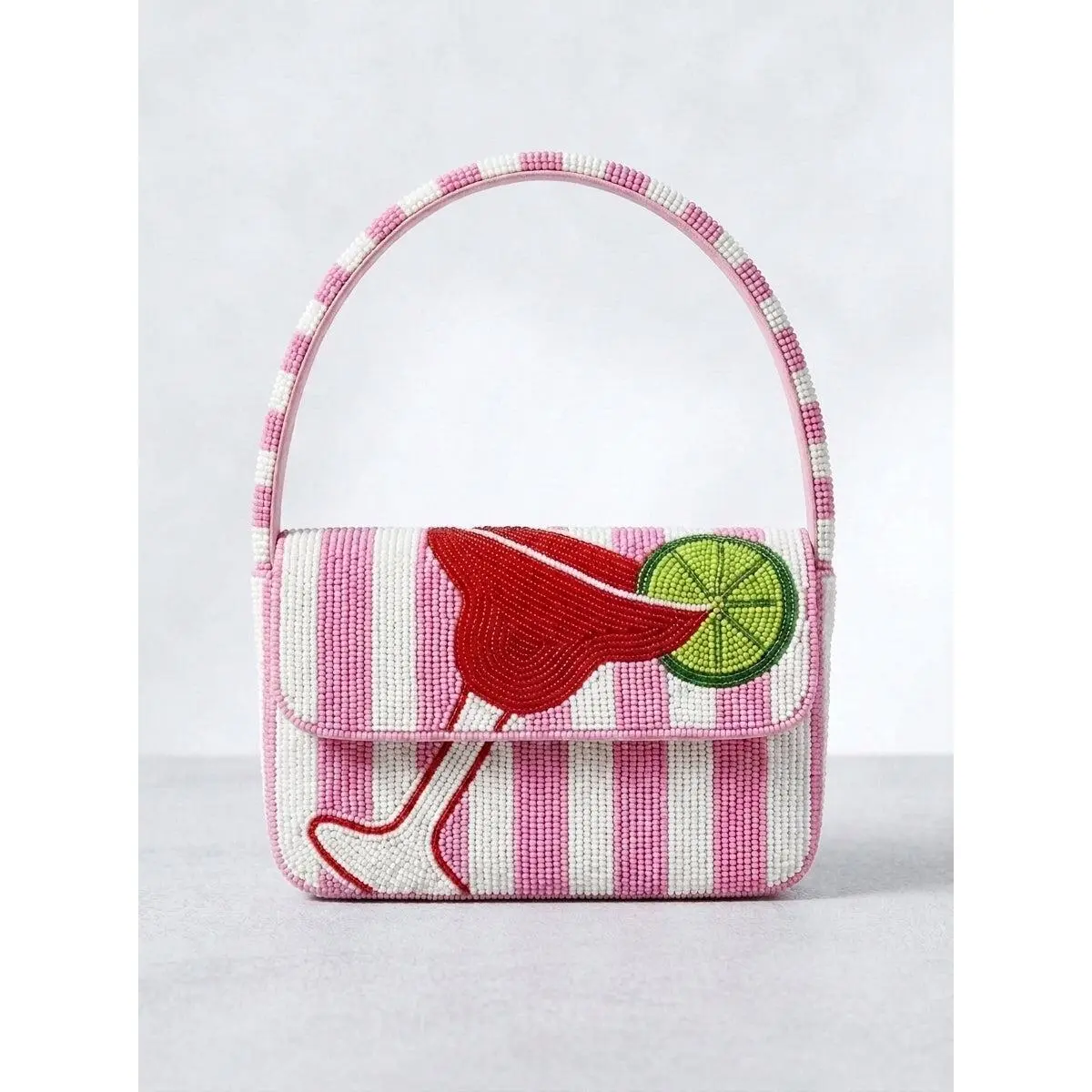 Strawberry Margarita Beaded Shoulder Bag