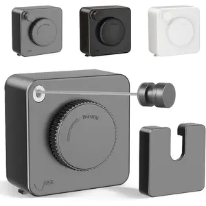 Retractable Clothesline Indoor Outdoor Wall Mounted Clothes Line with Stainless Steel Easy Installation Space Saving Laundry Line (Black&Gray)