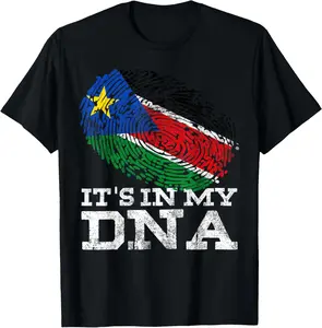 100% Cotton It's In My DNA South Sudanese Gifts Cool South Sudan Flag T-Shirt