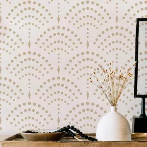 23.6" x 39.4" XL Wall Stencil, Vintage Sashiko Stencil, Large Allover Wall Stencils for Painting, Large Ethnic Geometric Wall Stencil