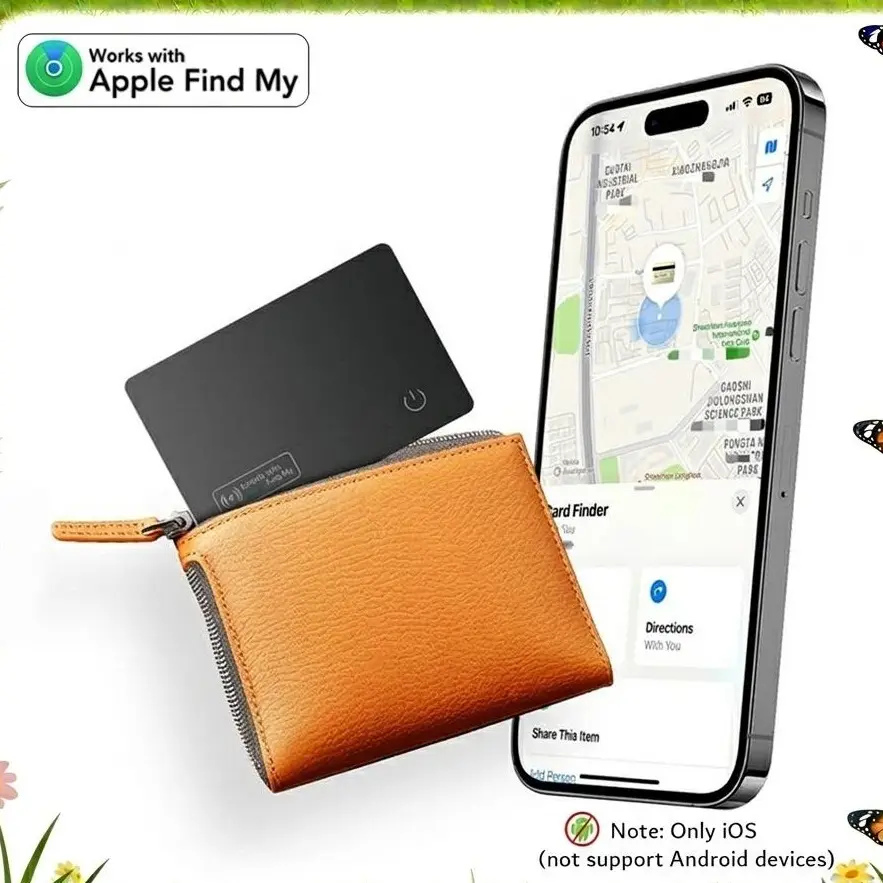 [Flash Deals] Tukio Wallet GPS Tracker Card, Wireless Charging Wallet Locator, Smart Tracker for Wallet(iOS Only) with Apple Find My, Wireless Positioning Tracker, Luggage, Phone, Passport & Other Items Tracking