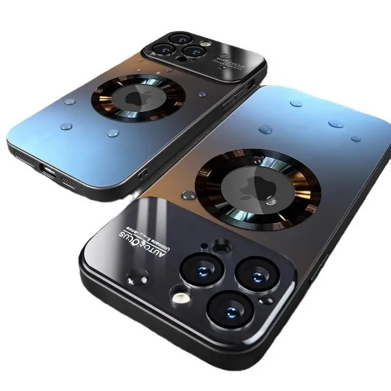 iP16pro Matte Magnetic Charging Case with Mirror Glass Protective Cover for 15/14/13/12max - Supplier Warranty Included
