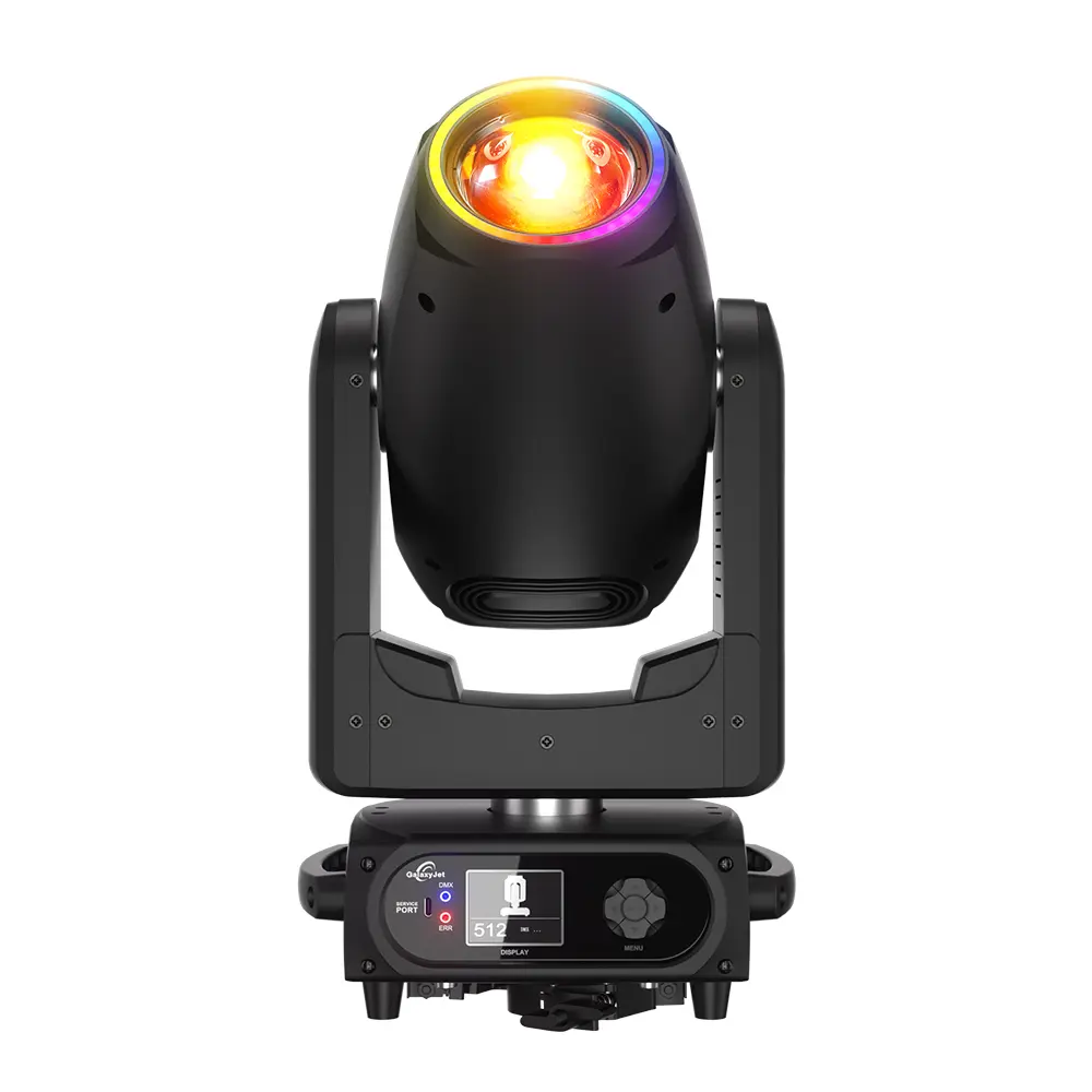 SHEHDS 300W LED Moving Head Light, Beam&GOBO&Wash 3in1, 55000 lx/5m, 5-Prism Effect, Frost Effect, 7-Slot GOBO Wheel, 9-Colors, 7-Gobos Rotating, DMX512 for Party, Show, School, Stage Show, Led Lighting, White Led Combo
