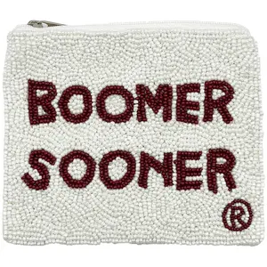 (Licensed) Oklahoma University Beaded Coin Pouch