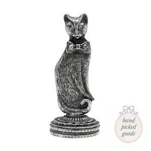 Cat with Bow Tie Wax Stamp with Rose