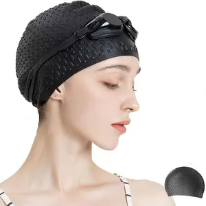 Silicone Swimming Cap, Comfortable Bathing Cap for Curly Short Medium Long Hair, Shower Cap, Swimming Cap for Women & Men