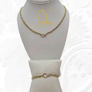 LaYaiBoutique #2085 high quality 14k gold plated xoxo set.