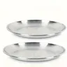 2Pcs 6.7 Inch Stainless Steel Cat Food Bowls, Shallow Whisker-Friendly Non-Slip Silicone Base Metal Dishes, Easy to Clean Indoor Feeding Flat Plates for Cat, Kitten, Small Dog