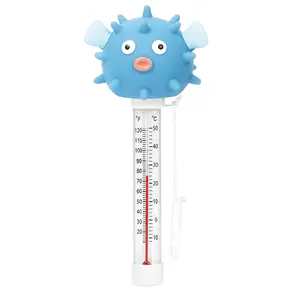 X-TBT82 Floating Pool Thermometer, Large Size Easy Read for Water Temperature with String for Outdoor and Indoor Swimming Pools and Spas (Puffer)
