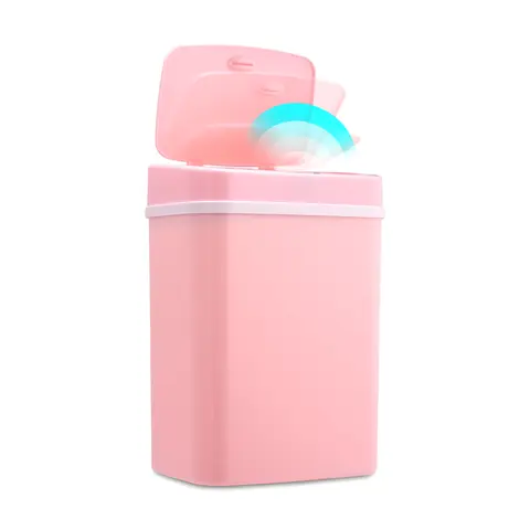 Ninestars 3 Gal 12 L Bedroom or Bathroom Automatic Touchless Infrared Motion Sensor Trash Can, ABS Plastic Rectangular Automatic Garbage Bin