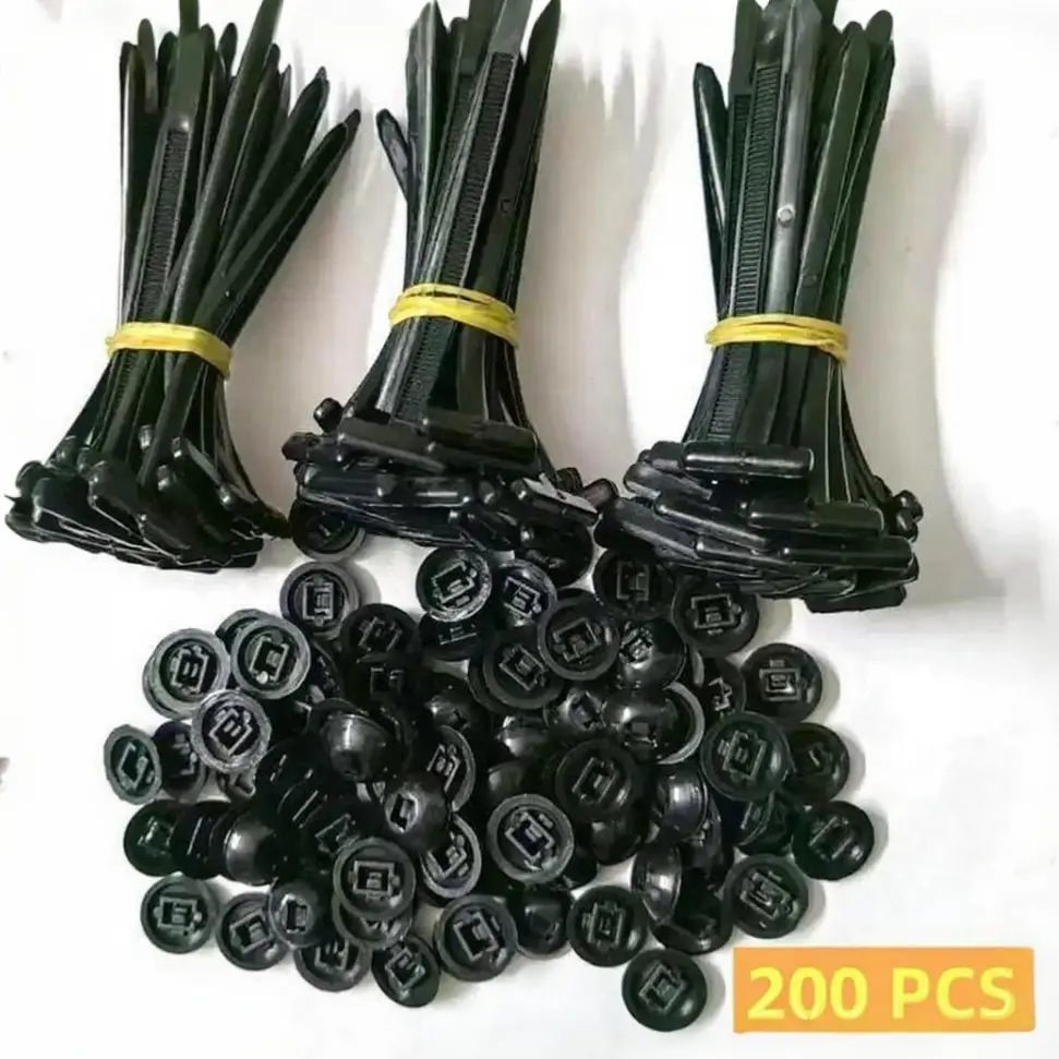 【200pcs Nylon Universal Cable Tie Buckle Heavy Duty Plastic Cable Ties with Buckle Reusable Automotive Fasteners for Car Daily Repair DIY Wire Harness Tool,Holiday gift, Gifts for Christmas