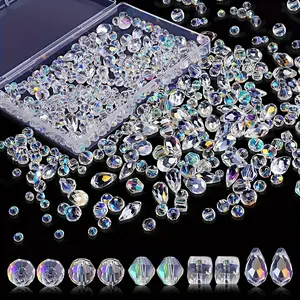 500pcs Glass Beads Assortment, Various Sizes and Colors, Perfect for Beading Accessories, DIY Jewelry Making, Bracelets, Necklaces, Earrings, Handmade Crafts