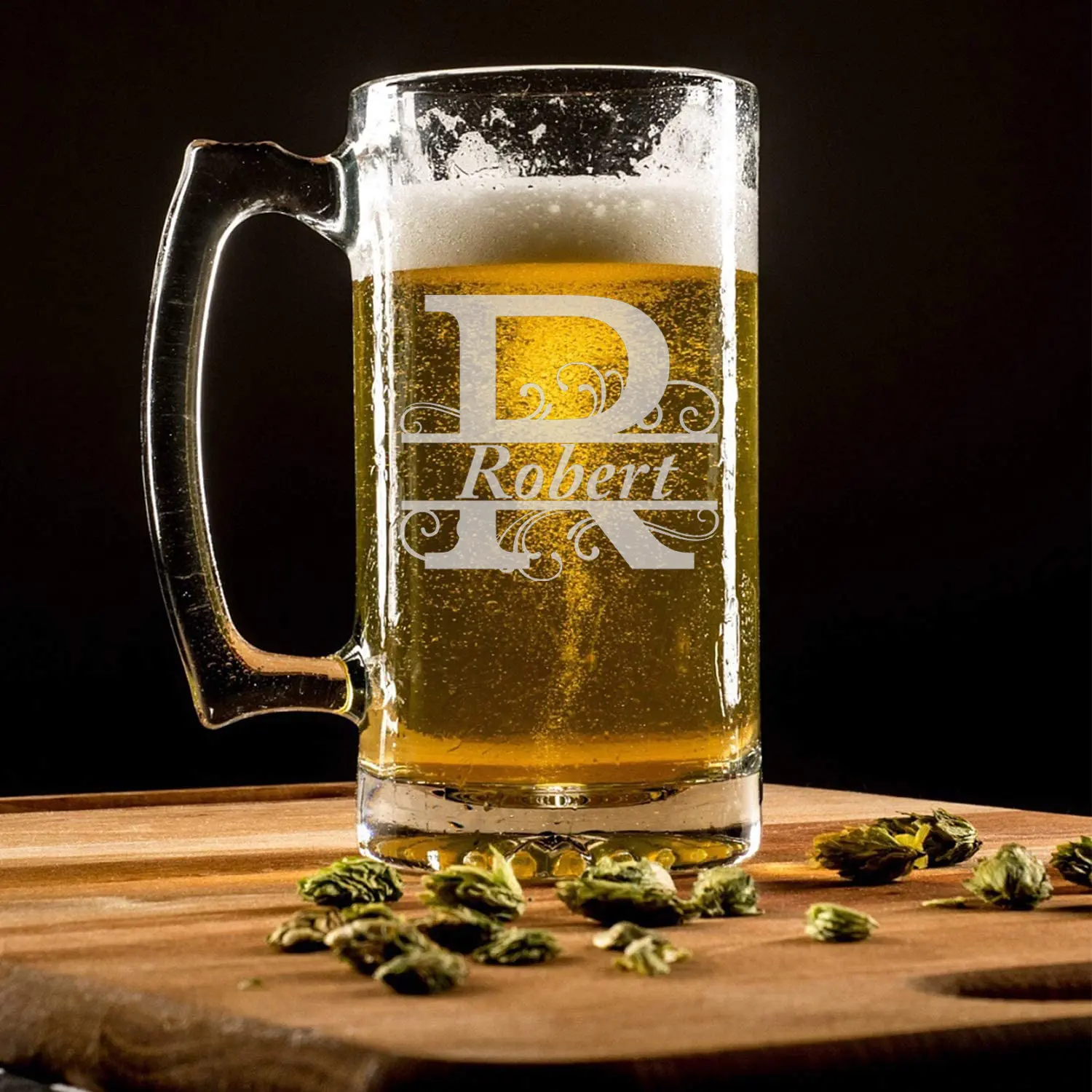 Personalized Beer Mug - Custom Beer Mug - Glass Cup Drinkware - Sturdy Drinking Glasses - Best Gift - Custom Monogram - Initial Designs