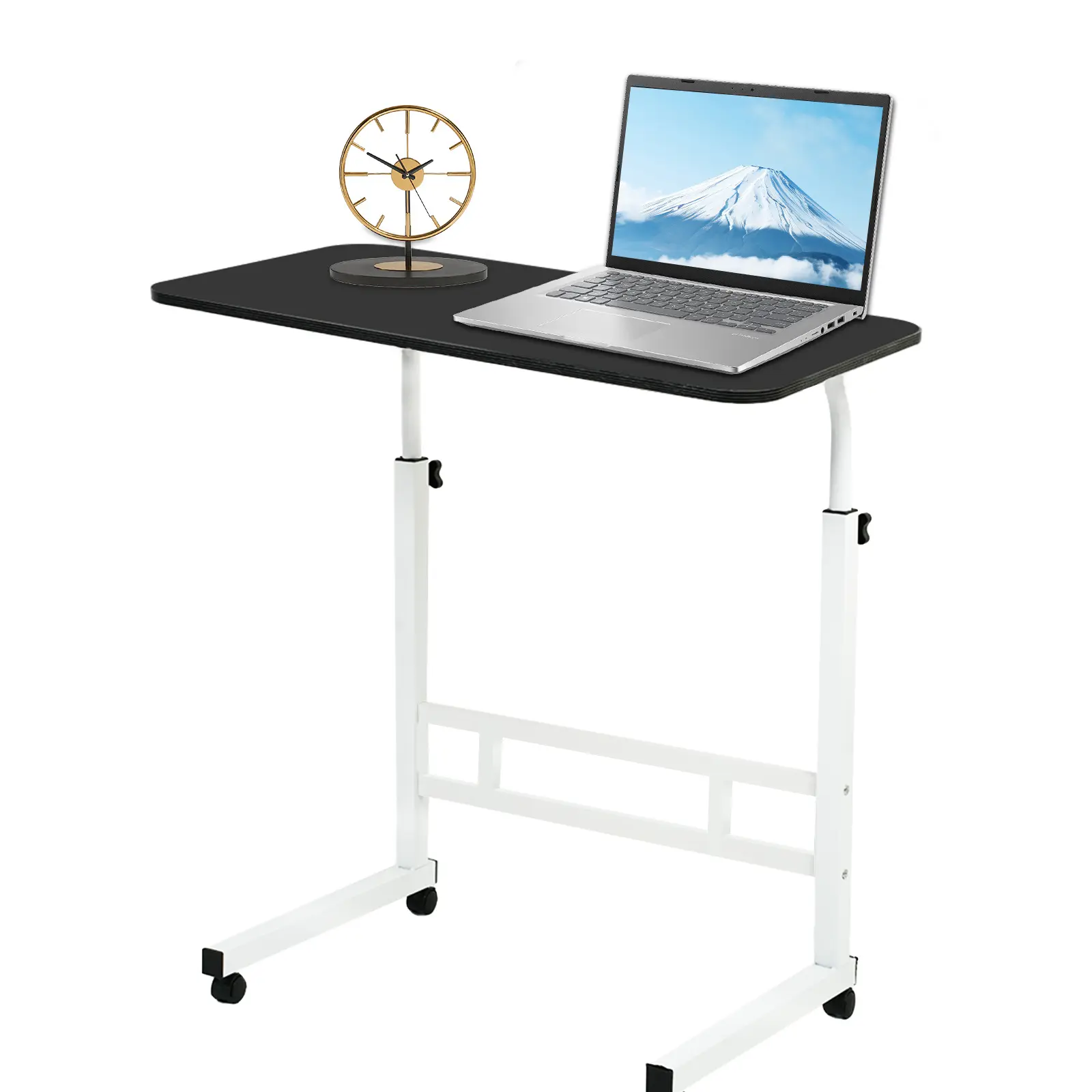 Adjustable Mobile Standing Desk, Laptop Cart on Wheels, Rolling Computer Cart for Home Office, Ergonomic Sit-Stand Workstation, Computer Desk for Standing or Sitting