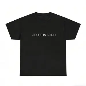 Jesus Is Lord  T-Shirt Men’s Retro T-Shirt with Front Text, Loose Fit Streetwear, Faith Graphic & Everyday Comfort