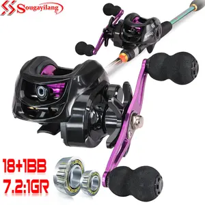 Sougayilang  Fishing Reel 7.2:1 High Speed Gear Ratio with 8+1 Ball Bearings for Freshwater and Saltwater Bait Casting Line Spool Teardrop Wheel