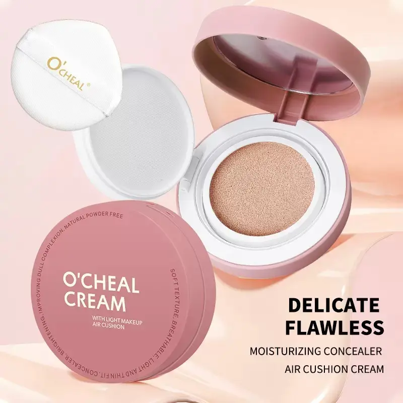 Korean Cushion Foundation with Pink Cushion, All-Fit Mask Coverage, 24-Hour Lasting High Coverage Matte Finish Concealer