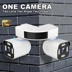 JIESUDA 2K Ultra-Clear Dual-Lens PTZ Camera 360° Night Vision AI Detection Sound Alerts 64GB Card Support for Home Hotel Mall Restaurant Surveillance Flexible Storage Options Recording