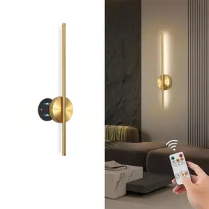 Modern LED Rechargeable Wall Lamp, Decorative Wall Light with Dimmable Touch Control and Magnetic Mount, 50cm Line Light for Bedroom, Living Room, Hallway and Study