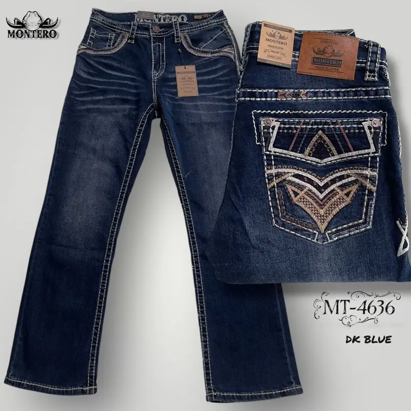 PANTALON MODERNO BOOT MT4636 MEZCLILLA STRECH MED BLIE Y BORDADOS CAFE Comfortable & Flexible Modern Boot Design for Casual Wear